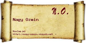 Nagy Ozmin névjegykártya